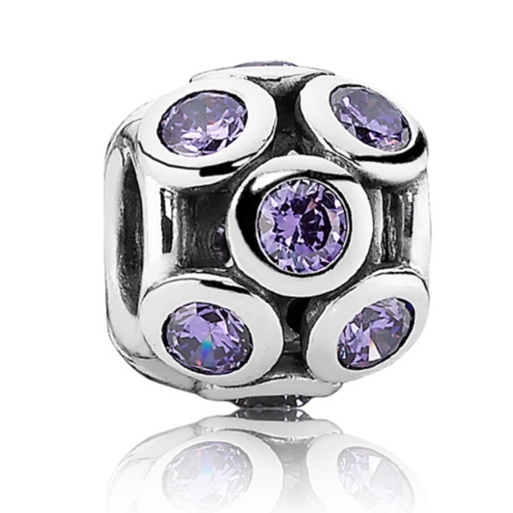 Pandora Purple CZ Whimsical Lights Sparkly Rare Retired Bead Charm